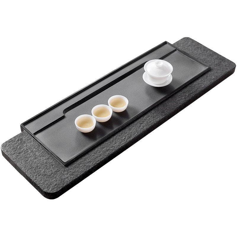 天然整块石材托盘功夫茶具