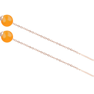 S925纯银珍珠耳线空托手工路路通耳环耳饰十字链带针耳线diy配件