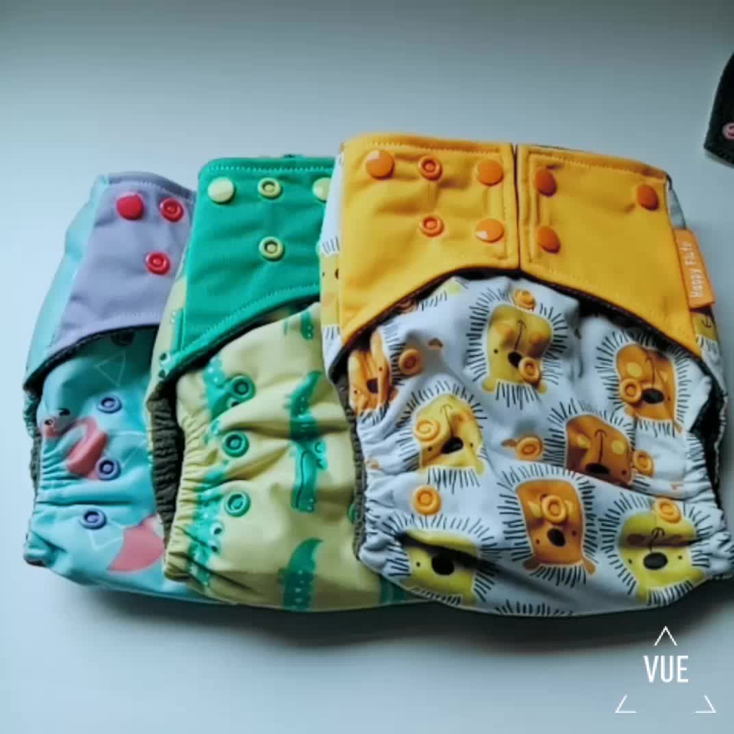 Happy Flute Baby Washable Cloth Diaper Bamboo Diaper Reusable Nappy
