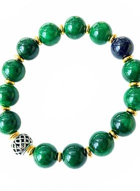 帝师佛珠官方店2026年手串碧绿干青水晶石本命猪羊兔手链男