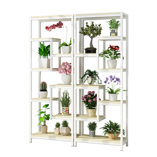 客厅loft铁艺隔板置物架实木隔断玄关屏风博古展示架落地书架