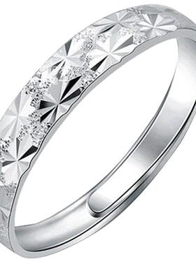 足银时尚风单只开口生日礼物戒指