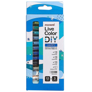 慕那美旗舰店 韩国monami进口水彩笔记号荧光手账笔绘画学生做笔记专用划线注释勾线Live Color DIY双头组合