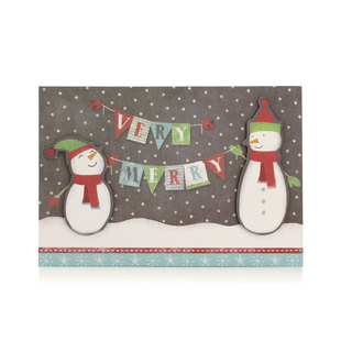 Hallmark贺曼圣诞节贺卡花环雪人平安夜商务简约送员工祝福卡片