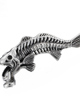 欧美朋克吊坠鱼骨头挂件饰品男