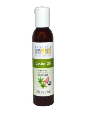 现货美国 Aura Cacia 促进毛发生长保养改善毛躁有机蓖麻油118ml