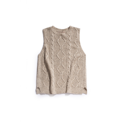 原创设计风粗针fudge毛衣马甲