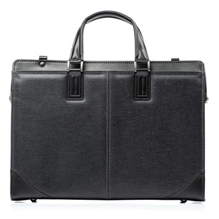 日本SANWA电脑包杜勒斯手提公文包笔记本包原装进口防水男包单肩包13.3商务包牛仔包横款大容量配防盗锁