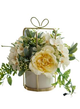 卫浴展厅洗漱手台扶郎仿真花艺