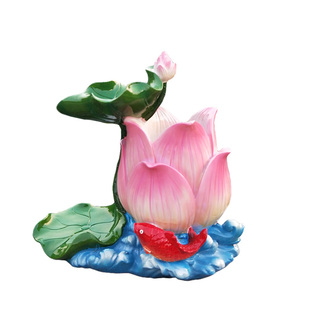 交趾陶荷花松树笔筒软陶中式装饰品办公室书房桌面摆件中国风礼物