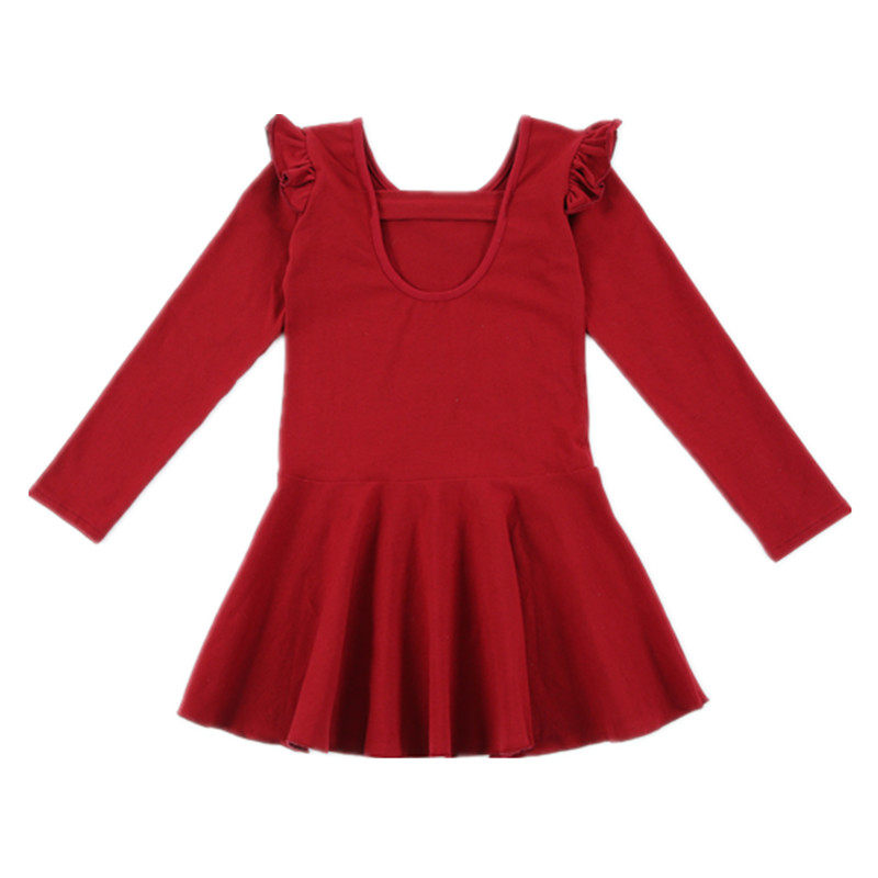 儿童舞蹈服女童芭蕾舞练功服女孩蓬蓬裙春秋中国舞民族考级服连体