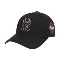 韩国MLB棒球帽洋基队NY粉色金标帽子男 女青年圆顶遮阳帽鸭舌帽