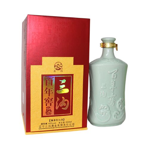 三沟白酒 三沟红百年窖42度整箱6瓶×500mL兼香型礼品酒纯粮白酒