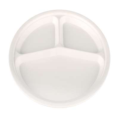 丰美密胺10寸三格抗摔塑料盘