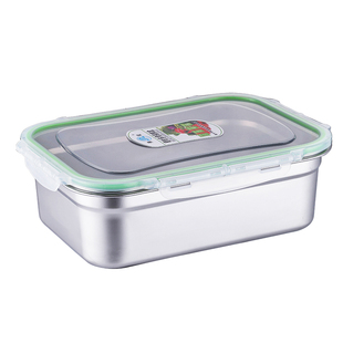 304不锈钢保鲜盒带盖长方形密封饭盒冷藏冷冻冰箱专用水果盒商用