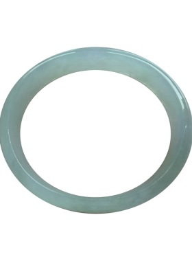 冰种淡蓝晴带淡紫翡翠贵妃手镯 55-47 天然A货