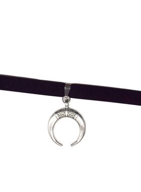 choker欧美风暗黑月牙项圈锁骨链