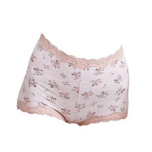 莹芳娜碎花色泳布光滑内裤中腰提臀性感裤头舒适透气女士平角短裤