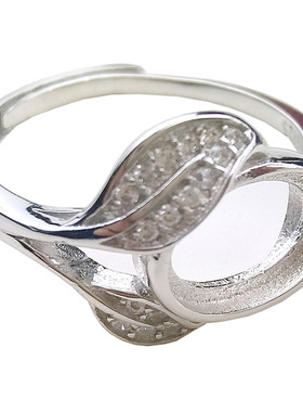 活口镶嵌锆石diy蜜蜡戒指托