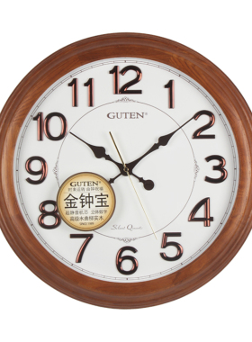 田园立体数字简约木质静音金钟宝