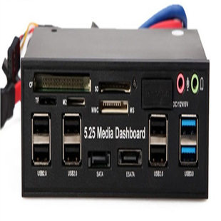 台式机多功能前置面板5.25寸光驱位USB3.0 读卡器USB2.0前置光驱