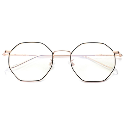 眼镜框女近视可配度数超轻金丝斯文败类眼镜八边形不规则眼镜小框