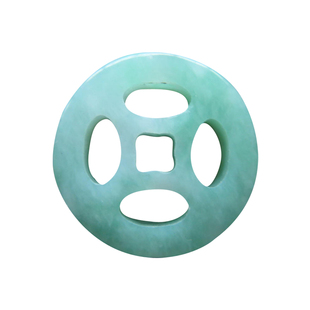 新款天然A货翡翠玉百解玉饰品DIY玉扣玉铜钱扣玉生肖八卦方孔挂件