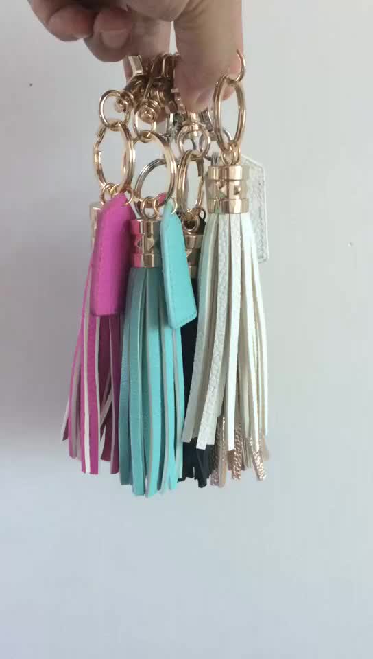 Personalized Leather Tassels Keychain Metal Hook Bag Monogrammed Pu Tag Charm Keychains Buy