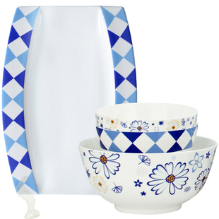 爱琴海单品配套DIY碗 盘 碟 骨质瓷餐具鱼盘自由搭配满件包邮