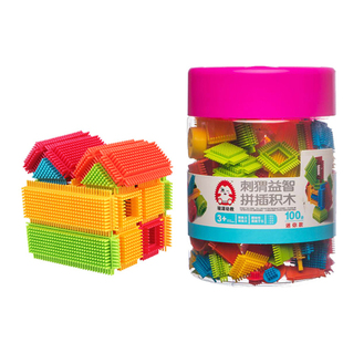 鬃毛积木刺猬积木儿童益智拼插拼装积木 小颗粒拼搭幼儿园幼教玩