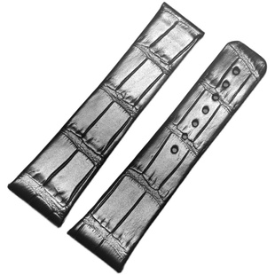 十瑞双面美洲鳄鱼皮表带男适用欧米茄表带星座头粒款双鹰手表带女