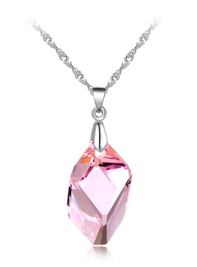 紫色水晶锁骨链女奥地利水晶