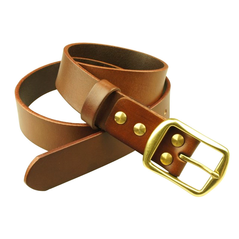 包邮张记工坊意大利植鞣革头层牛皮带针扣 黄牛皮裤带男腰带皮