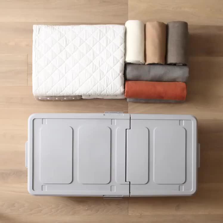 Under Bed Storage Box Container Organizer Grey Plastic Large With