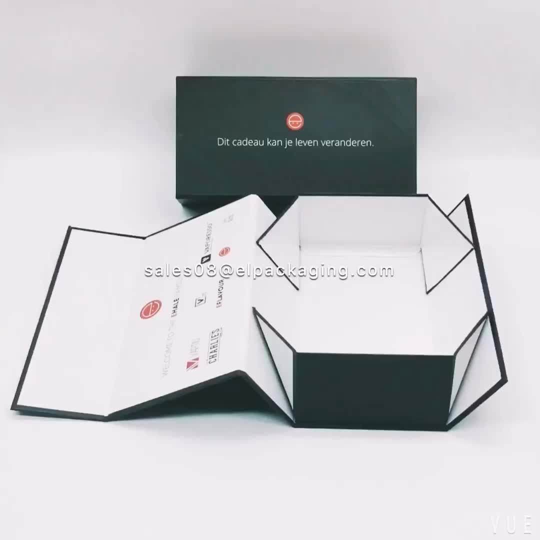 Matt Black Foldable Paper Packaging Boxes Flat Folding