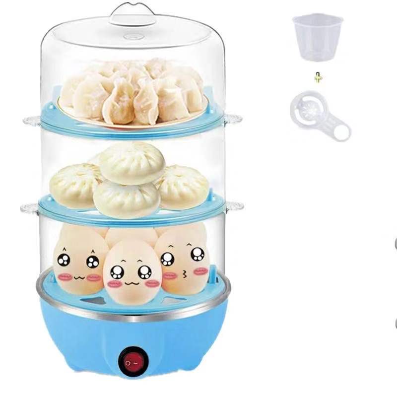 帝禾多功能煮蛋器家用迷你蒸蛋器双层小型早餐机自动断电蒸蛋机