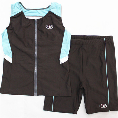 温泉遮肚漂流修身显瘦分体泳衣