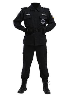 安保作训服整套装 短袖 长袖保安制服黑色男士春夏季训练服新款式