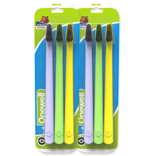 6支装Eaff一夫一井牙刷634尊享型成人软毛钻石大刷头竹炭家用包邮