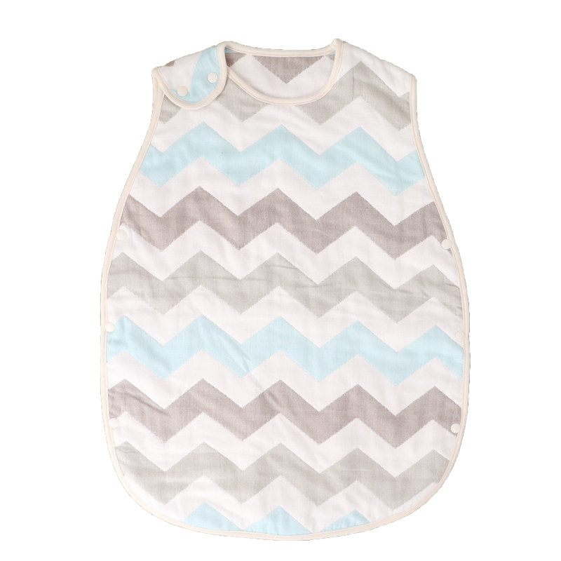 日本新款蘑菇睡袋 婴儿纱布纯棉春夏四季空调房背心睡袋防踢被薄