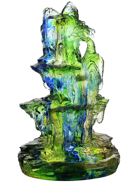室内古法琉璃居家倒流香炉假山
