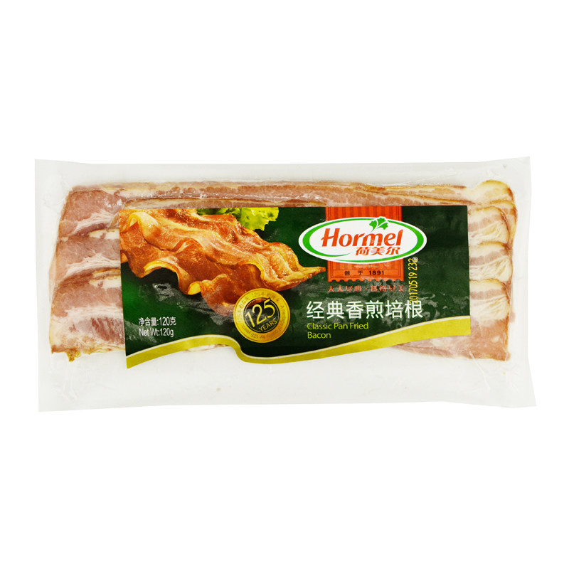 荷美尔香煎培根肉片120g早餐汉堡烧烤手抓饼披萨烘焙原料培根肉片
