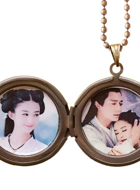 diy照片私人圆形情侣礼物毛衣链