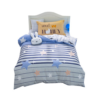 一1米2二床三件套学生宿舍专用纯棉90x190蓝色蓝白蓝格子0.9×1.9