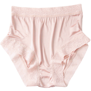 桑蚕丝针织真丝内裤女透气舒适抗菌蕾丝包臀性感大码无痕平角短裤