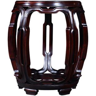 允典红木家具红酸枝云石客厅餐厅欧式红木铜鼓凳餐椅圆凳座椅