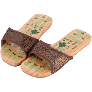 木季风 按摩鞋木屐鞋 居家地板木拖鞋中国风室内按摩鞋