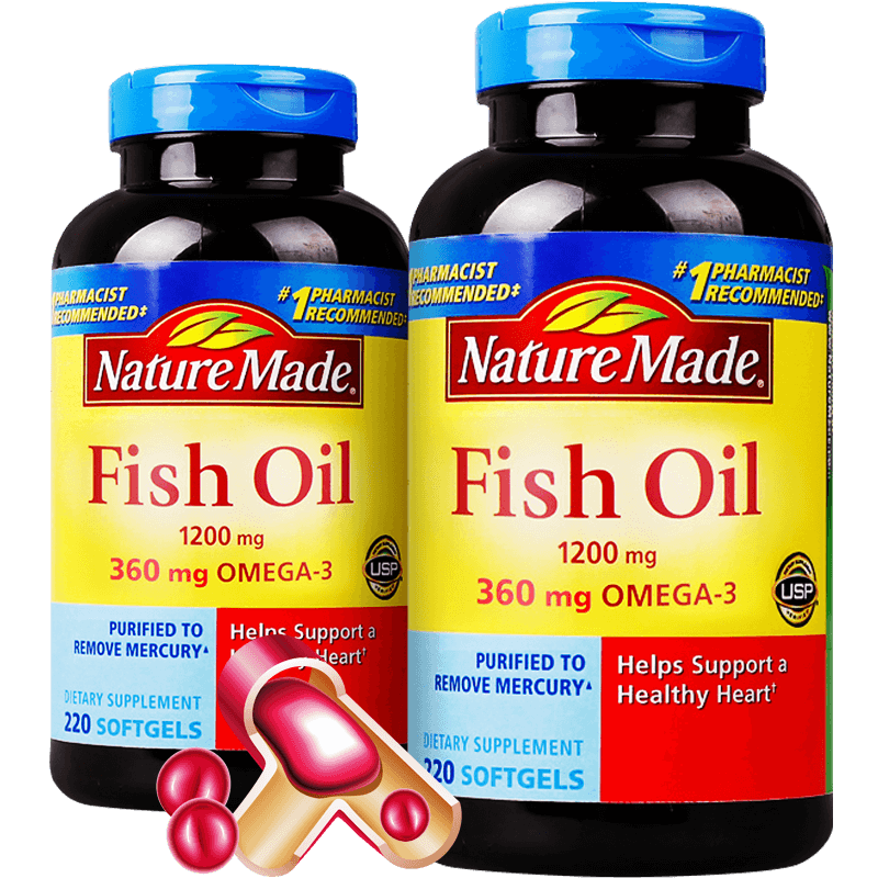 美国进口nature Made深海鱼油软胶囊2粒 2瓶中老年fish 美国进口nature Made深海鱼油软胶囊2粒 2瓶中老年fish
