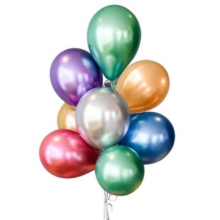 10寸金属铬合金质感乳胶气球加厚珠光生日婚礼派对装饰气球商场