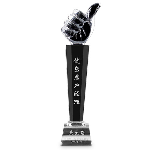 武汉大拇指水晶奖杯定制创意活动奖牌定做树脂五角星销售冠军颁奖